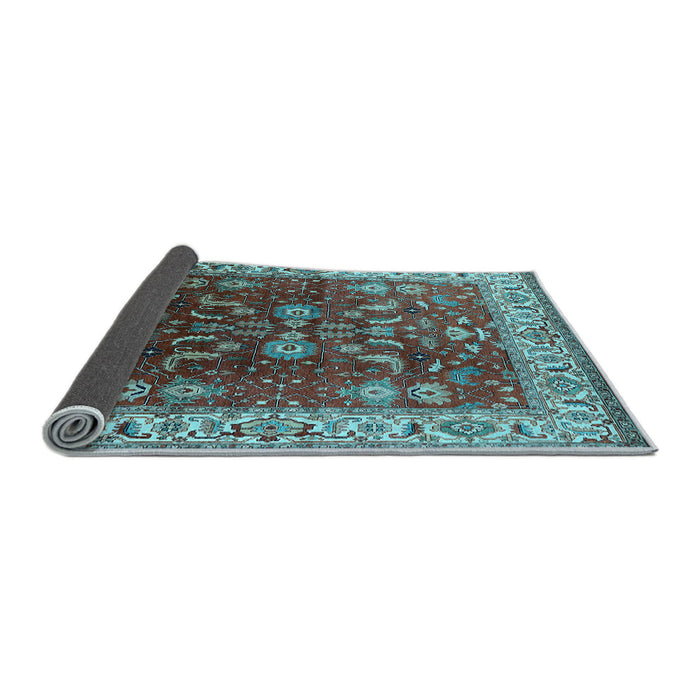 Sideview of Oriental Light Blue Traditional Rug, urb2032lblu
