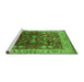 Sideview of Machine Washable Oriental Green Traditional Area Rugs, wshurb2032grn