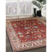 Mid-Century Modern Red Oriental Rug in Family Room, urb2032