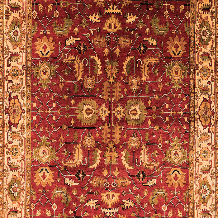 Oriental Orange Traditional Rug, urb2032org