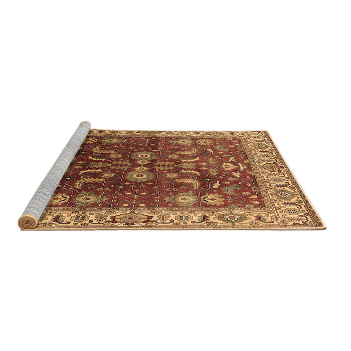 Sideview of Machine Washable Oriental Brown Traditional Rug, wshurb2032brn