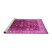 Sideview of Machine Washable Oriental Pink Traditional Rug, wshurb2032pnk