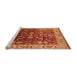 Sideview of Machine Washable Oriental Orange Traditional Area Rugs, wshurb2032org