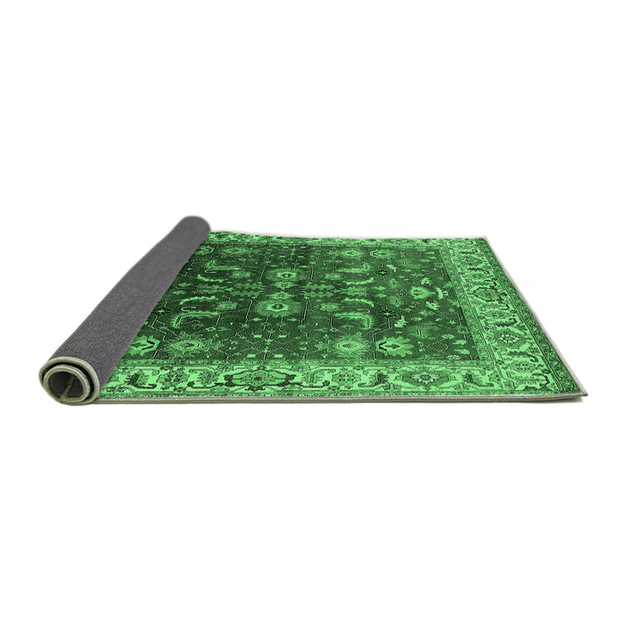Sideview of Oriental Emerald Green Traditional Rug, urb2032emgrn