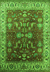 Oriental Green Traditional Rug, urb2032grn