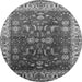 Round Oriental Gray Traditional Rug, urb2032gry