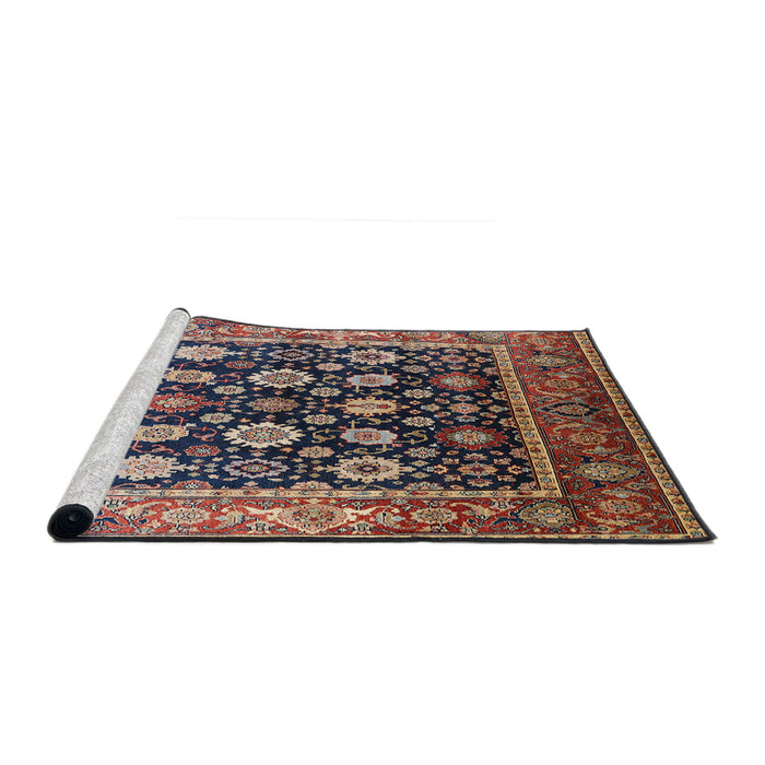 Sideview of Machine Washable Industrial Modern Camel Brown Rug, wshurb2033