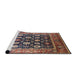 Sideview of Machine Washable Industrial Modern Camel Brown Rug, wshurb2033