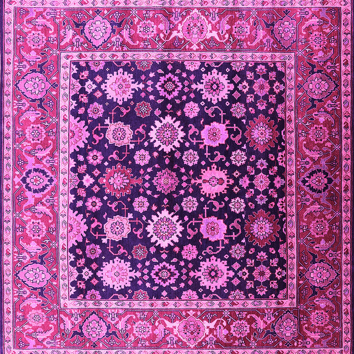 Square Oriental Pink Traditional Rug, urb2033pnk