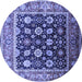 Round Oriental Blue Traditional Rug, urb2033blu