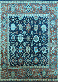 Oriental Light Blue Traditional Rug, urb2033lblu