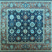 Square Oriental Light Blue Traditional Rug, urb2033lblu