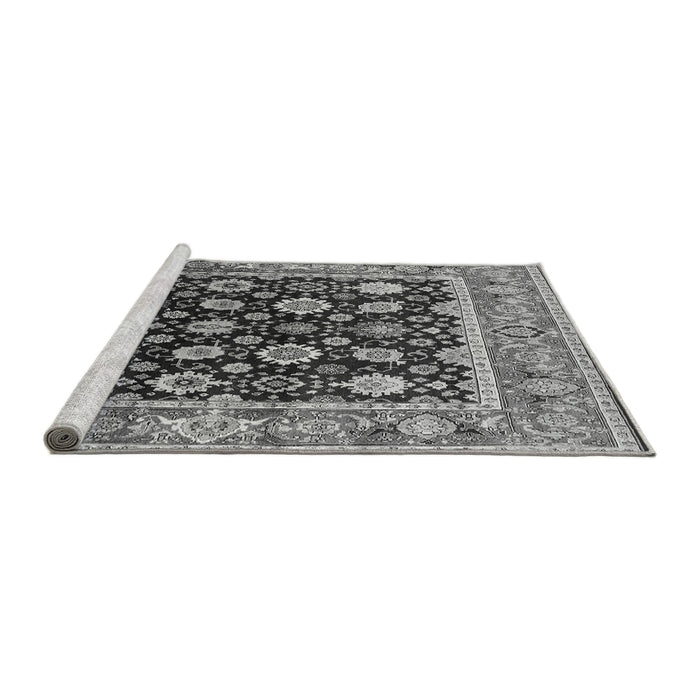 Sideview of Machine Washable Oriental Gray Traditional Rug, wshurb2033gry