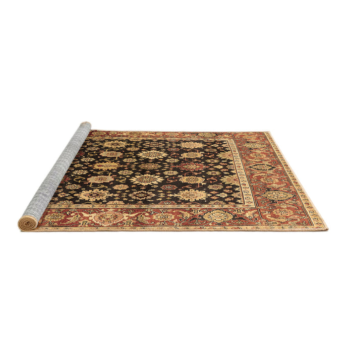Sideview of Machine Washable Oriental Brown Traditional Rug, wshurb2033brn