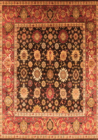 Oriental Orange Traditional Rug, urb2033org