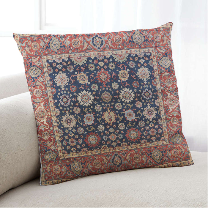 Lifestyle Image of Mid-Century Modern Urban Square Camel Brown Throw Pillow, 18 inch by 18 inch, pwurb2033