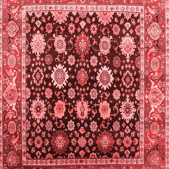 Machine Washable Oriental Red Traditional Rug, wshurb2033red