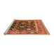 Sideview of Machine Washable Oriental Orange Traditional Area Rugs, wshurb2033org