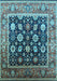 Machine Washable Oriental Light Blue Traditional Rug, wshurb2033lblu