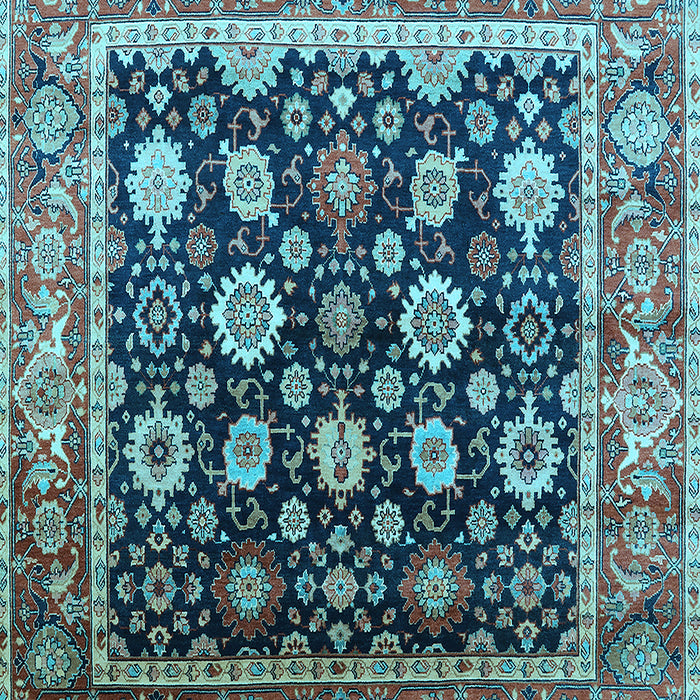Machine Washable Oriental Light Blue Traditional Rug, wshurb2033lblu