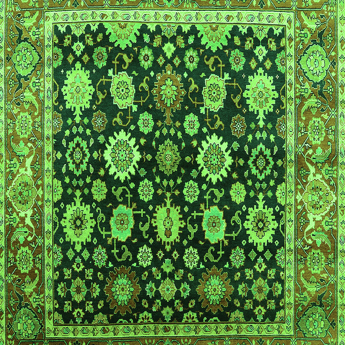 Machine Washable Oriental Green Traditional Area Rugs, wshurb2033grn
