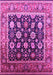 Machine Washable Oriental Pink Traditional Rug, wshurb2033pnk