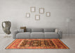 Machine Washable Oriental Orange Traditional Area Rugs in a Living Room, wshurb2033org