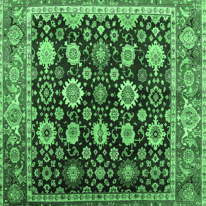 Machine Washable Oriental Emerald Green Traditional Area Rugs, wshurb2033emgrn