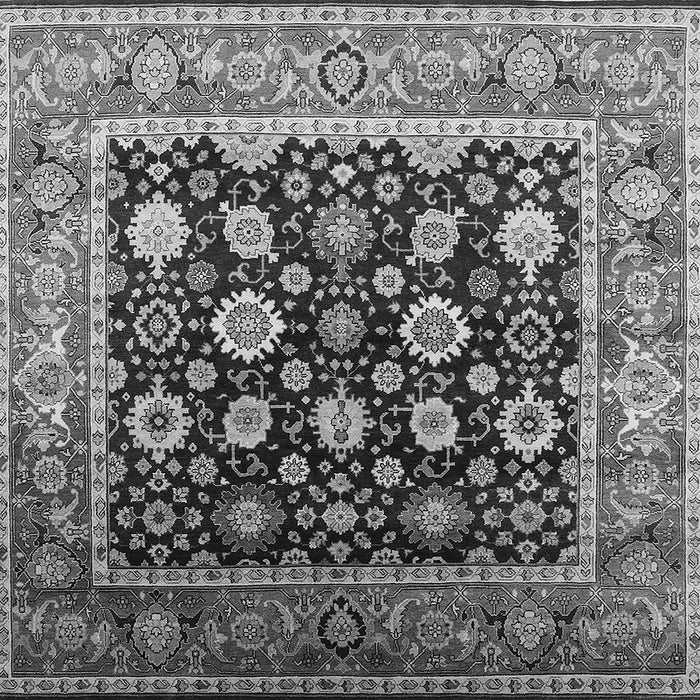 Square Machine Washable Oriental Gray Traditional Rug, wshurb2033gry