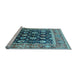 Sideview of Machine Washable Oriental Light Blue Traditional Rug, wshurb2033lblu