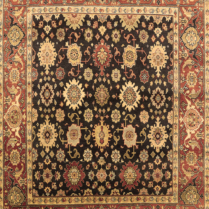 Machine Washable Oriental Brown Traditional Rug, wshurb2033brn