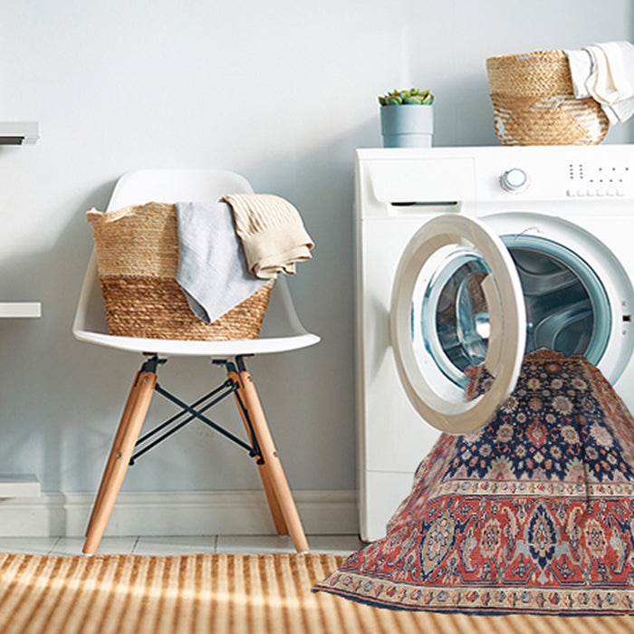 Machine Washable Industrial Modern Camel Brown Rug in a Washing Machine, wshurb2033