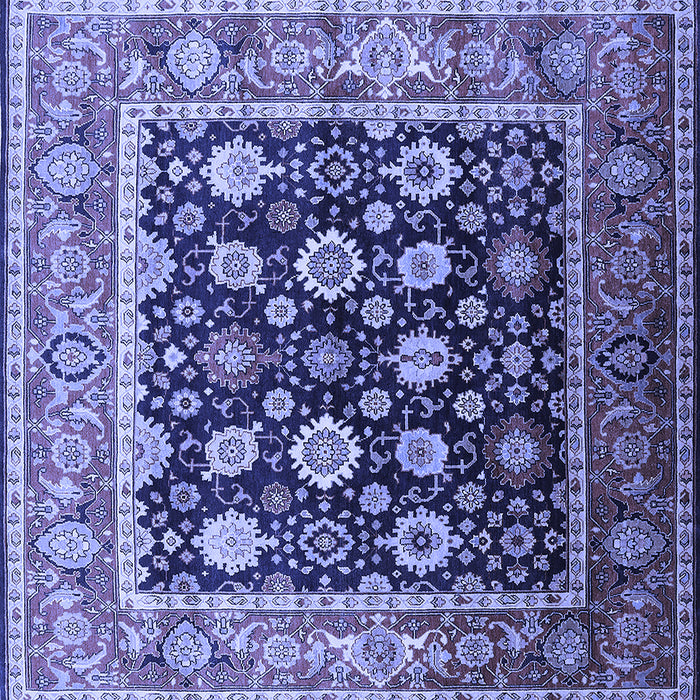 Square Machine Washable Oriental Blue Traditional Rug, wshurb2033blu