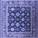Square Oriental Blue Traditional Rug, urb2033blu