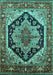 Geometric Turquoise Traditional Rug, urb2034turq