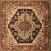 Square Machine Washable Geometric Brown Traditional Rug, wshurb2034brn