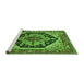 Sideview of Machine Washable Geometric Green Traditional Area Rugs, wshurb2034grn