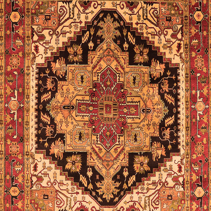 Geometric Orange Traditional Rug, urb2034org