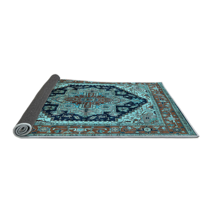 Sideview of Geometric Light Blue Traditional Rug, urb2034lblu