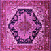 Square Machine Washable Geometric Pink Traditional Rug, wshurb2034pnk
