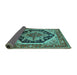 Sideview of Geometric Turquoise Traditional Rug, urb2034turq