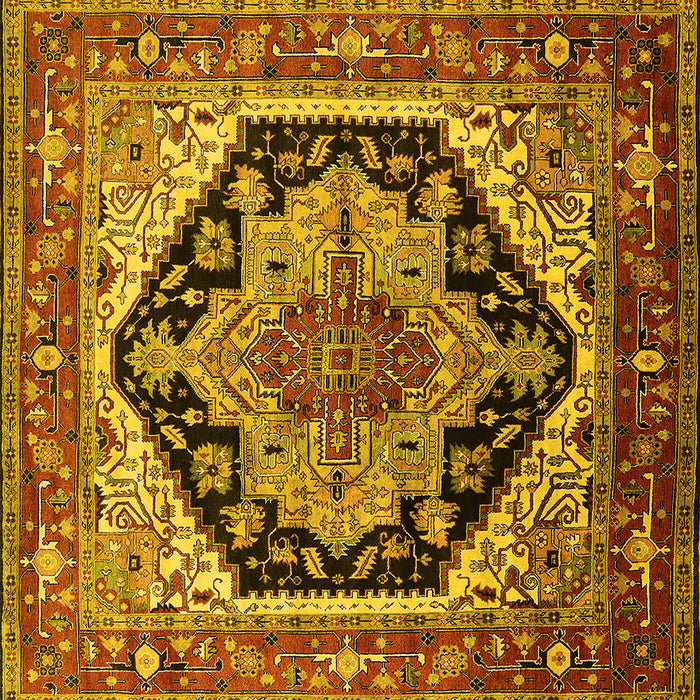 Square Geometric Yellow Traditional Rug, urb2034yw