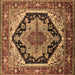 Square Geometric Brown Traditional Rug, urb2034brn
