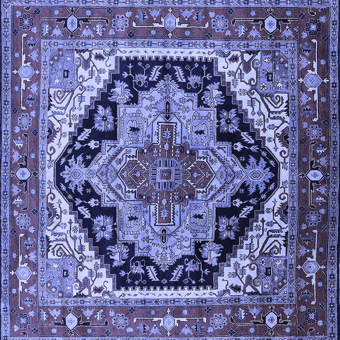 Square Geometric Blue Traditional Rug, urb2034blu