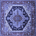 Square Geometric Blue Traditional Rug, urb2034blu