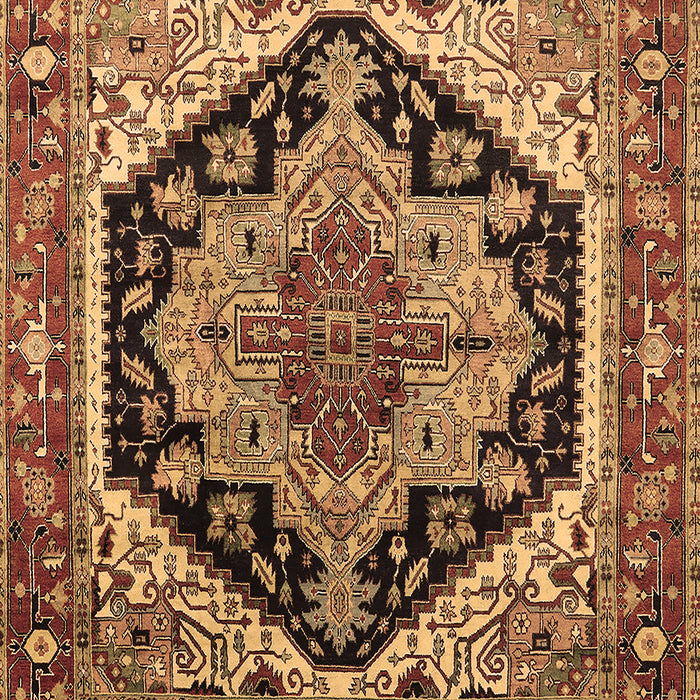 Geometric Brown Traditional Rug, urb2034brn