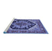 Sideview of Machine Washable Geometric Blue Traditional Rug, wshurb2034blu