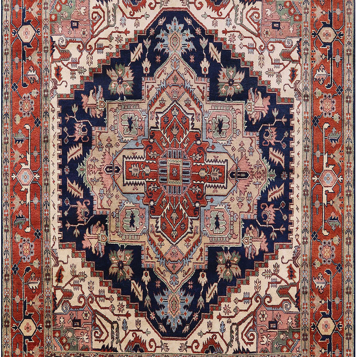 Mid-Century Modern Camel Brown Geometric Rug, urb2034