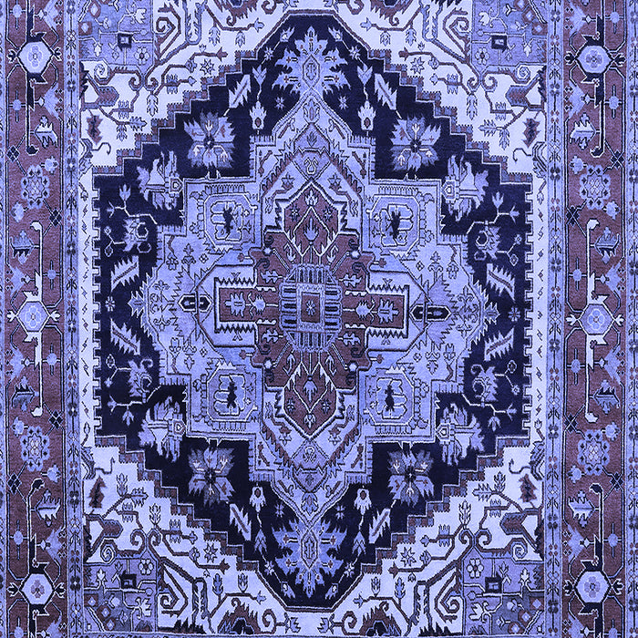 Machine Washable Geometric Blue Traditional Rug, wshurb2034blu
