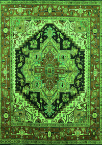 Geometric Green Traditional Rug, urb2034grn